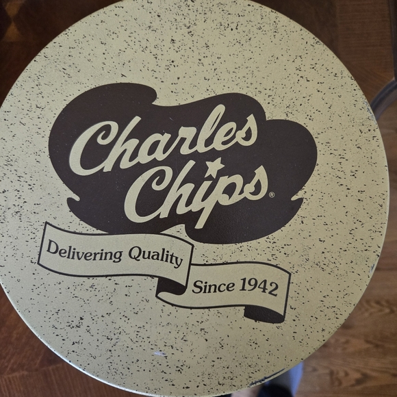 VINTAGE CHARLES CHIPS TIN 8X8 🥫 - Picture 2 of 4